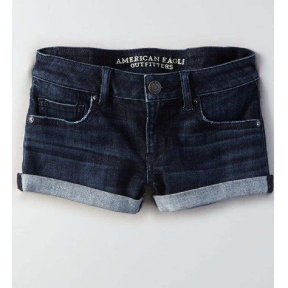 American Eagle Rolled Cuff Denim Shorts